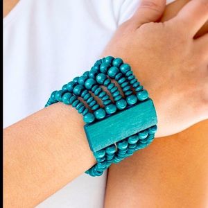 Turquoise Wood Bracelet
